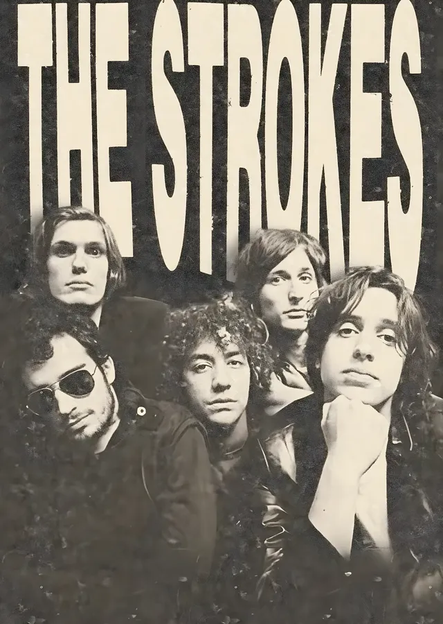 The Strokes: Krem Baskı metal tablo