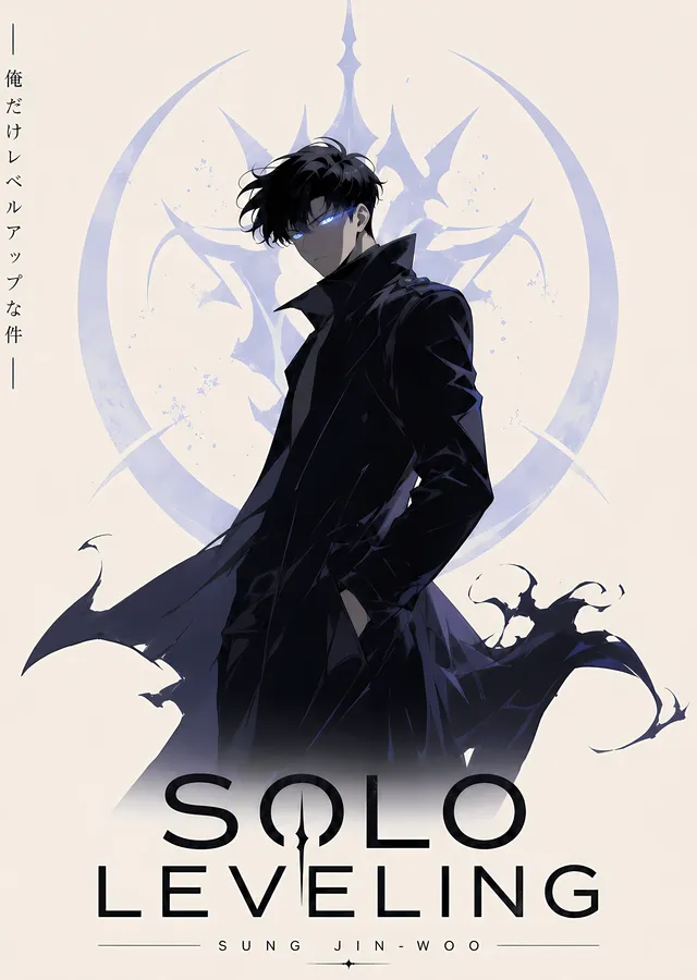 Solo Leveling: Sung Jinwoo Minimalist Afiş metal tablo