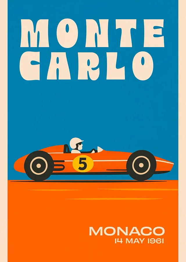 Monte Carlo: Vintage Formula 1 Efsanesi metal tablo