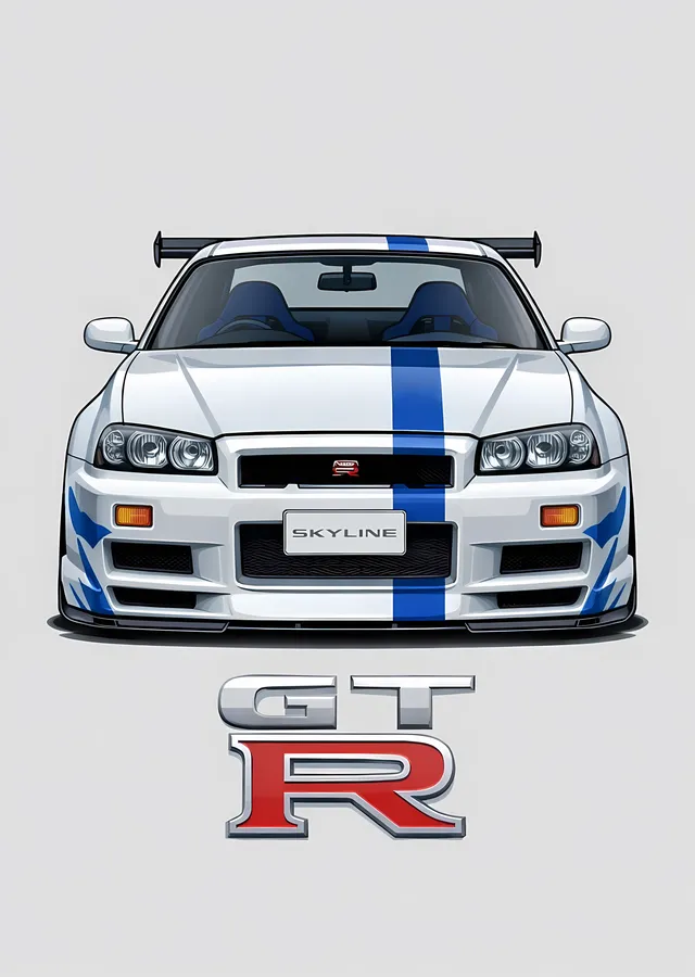 Nissan Skyline GT-R R34 - Ön Cephe metal tablo