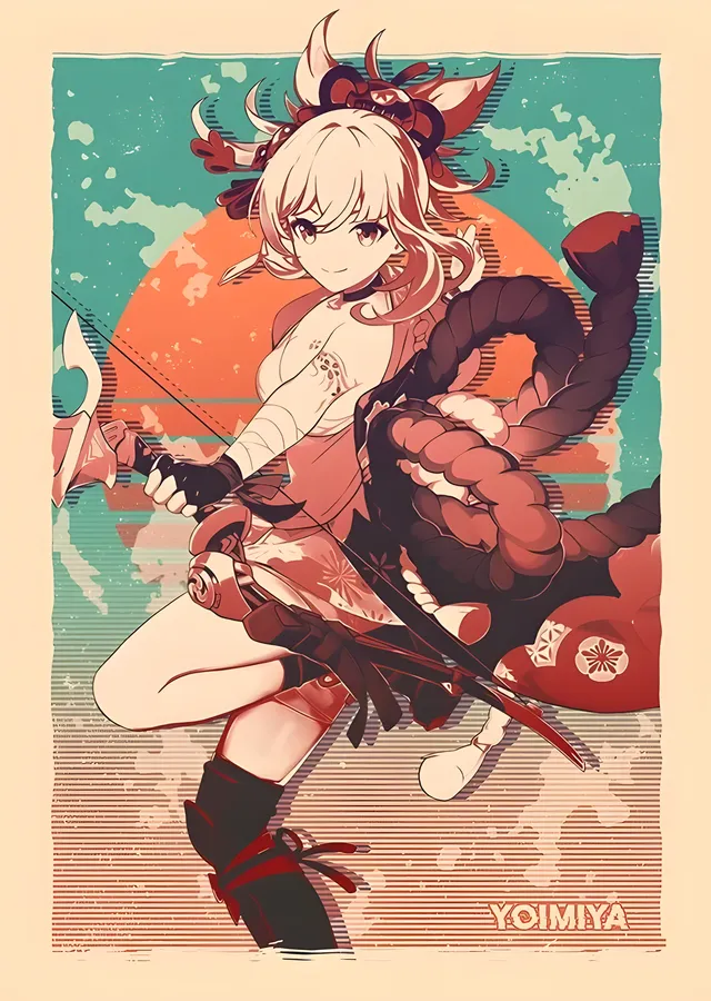 Genshin Impact: Yoimiya metal tablo