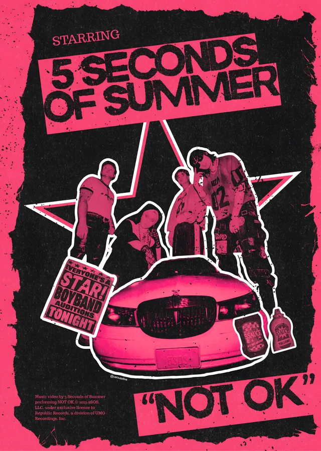 5 Seconds of Summer - Not OK metal tablo