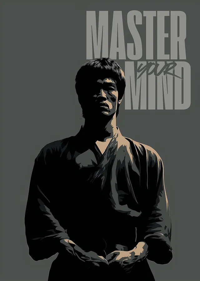 Master Your Mind: Bruce Lee metal tablo