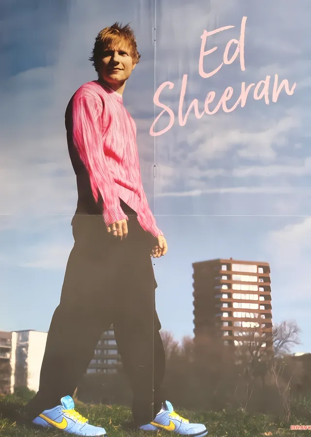 Ed Sheeran: Pembe Kazak metal tablo