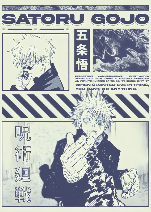 Jujutsu Kaisen - Satoru Gojo: Fanzin metal tablo