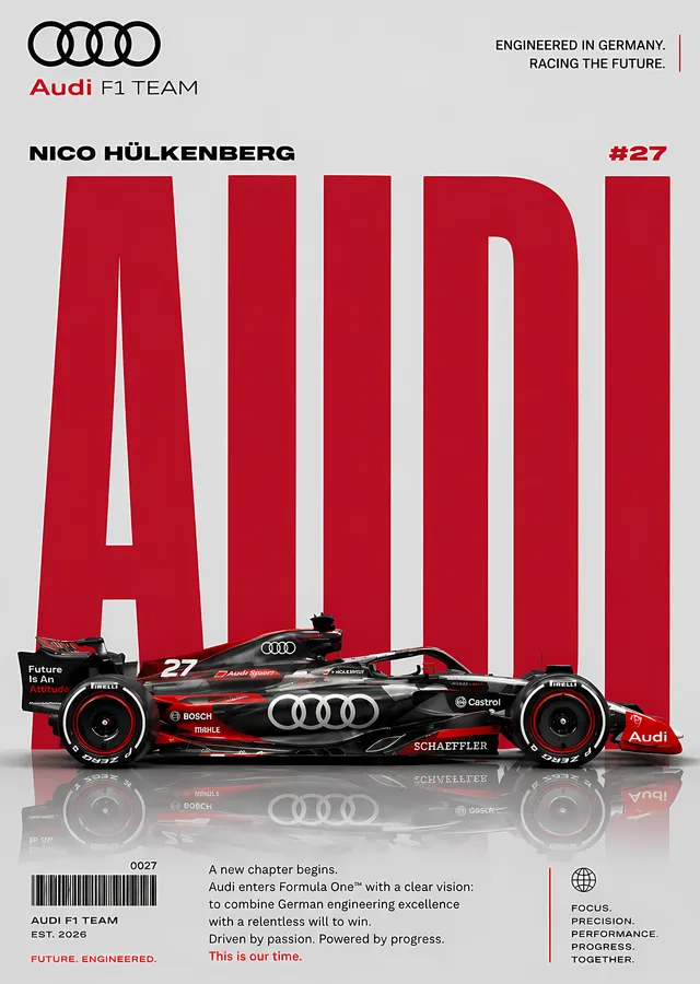 Nico Hülkenberg Audi F1 #27 metal tablo