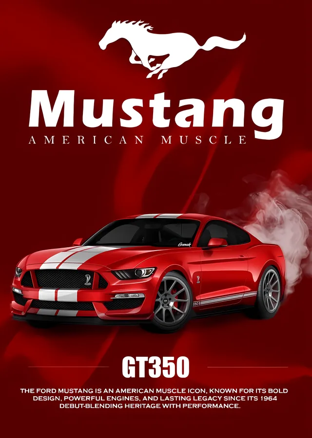 Ford Mustang GT350 - American Muscle metal tablo