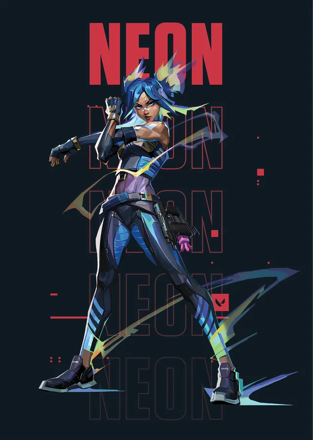 Valorant Agent Neon metal tablo