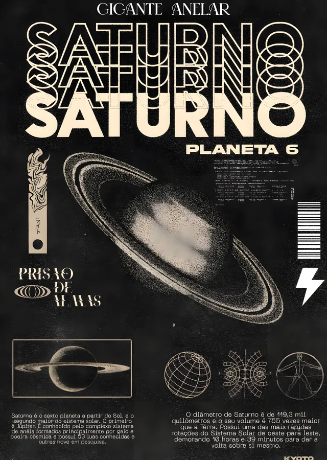 Satürn - Vintage Astronomi Baskısı metal tablo