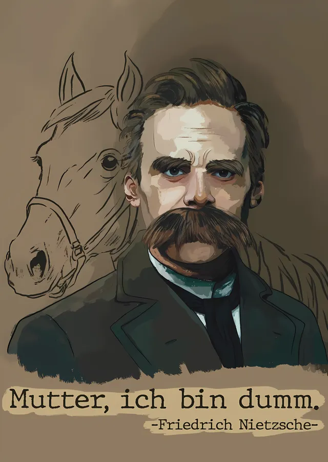 Friedrich Nietzsche: 'Mutter, ich bin dumm.' metal tablo