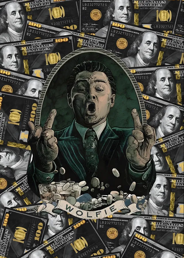 The Wolf of Wall Street - Wolfie metal tablo