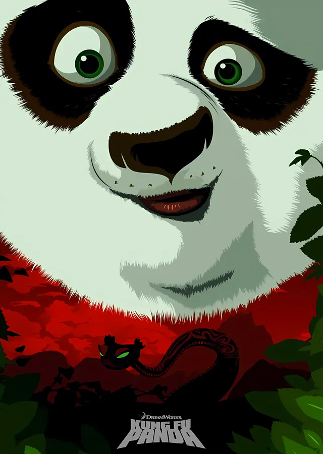 Kung Fu Panda: Yakın Plan Po metal tablo