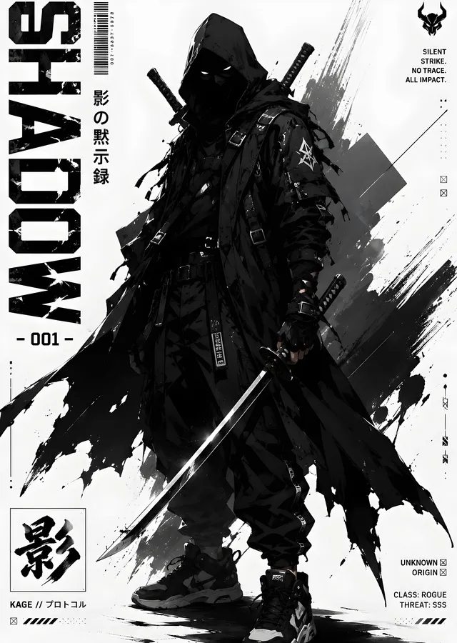 Shadow · Gölge Şinobi metal tablo
