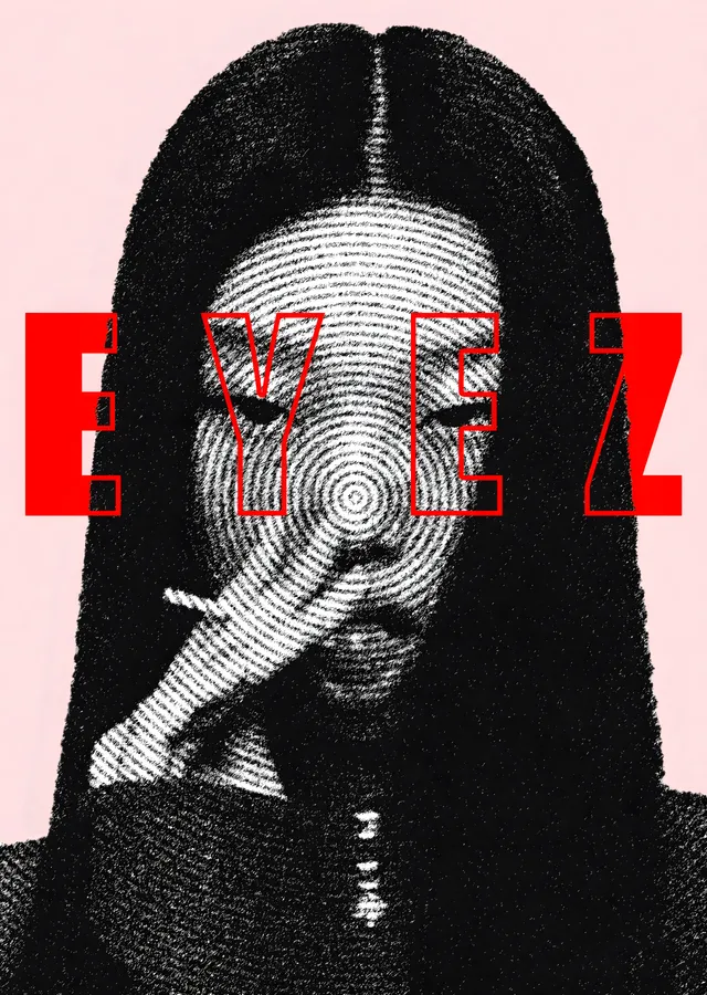 EYEZ: Portre ve Metin Etkisi metal tablo