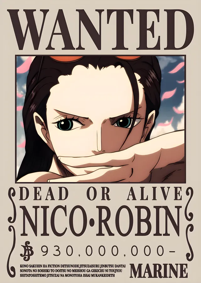 One Piece: Nico Robin Aranıyor Afişi metal tablo