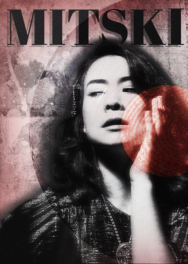 Mitski - Kırmızı Bozulma Etkili Kapak metal tablo
