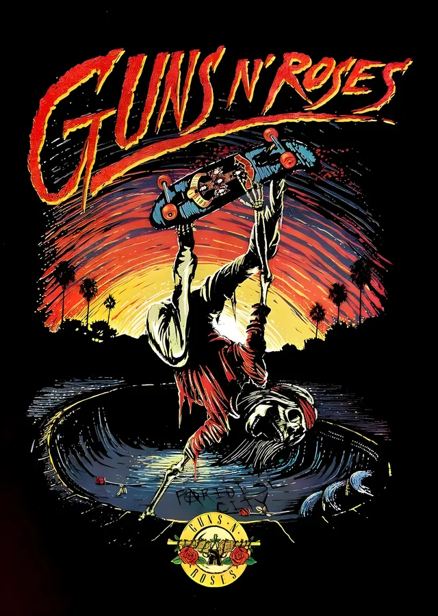Guns N' Roses: Kaykaycı İskelet metal tablo