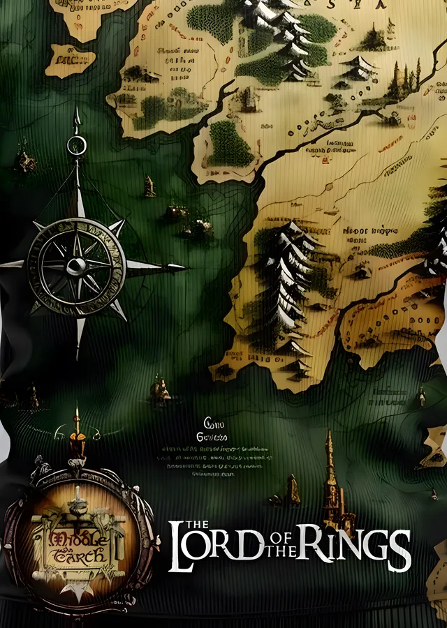 The Lord of the Rings Haritası metal tablo