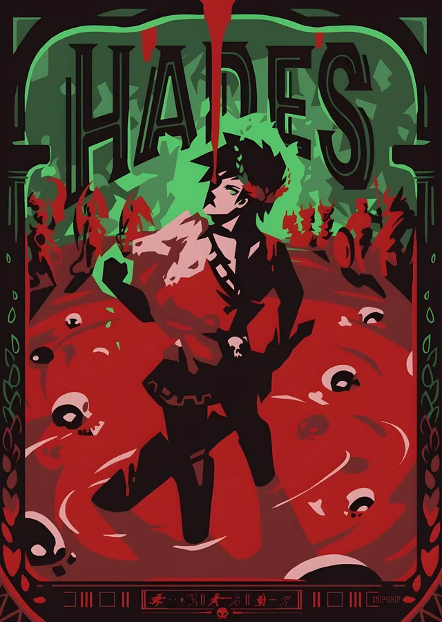 Hades: Zagreus Art Nouveau metal tablo