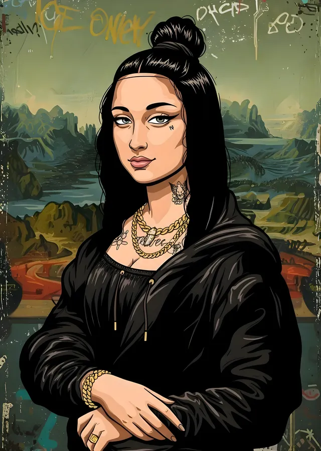 Mona Lisa: Sokak Stili metal tablo
