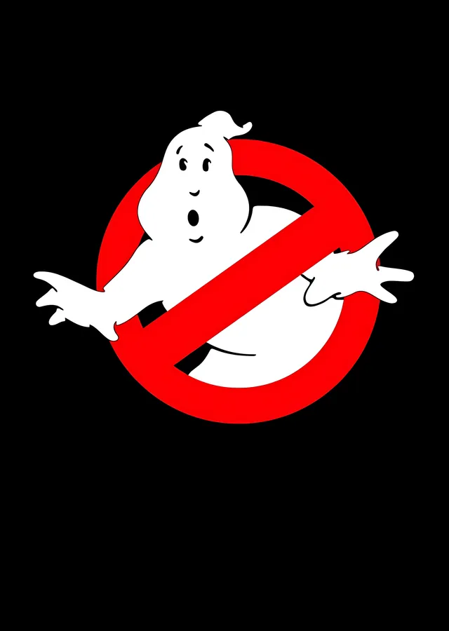 Ghostbusters - Siyah Logo metal tablo