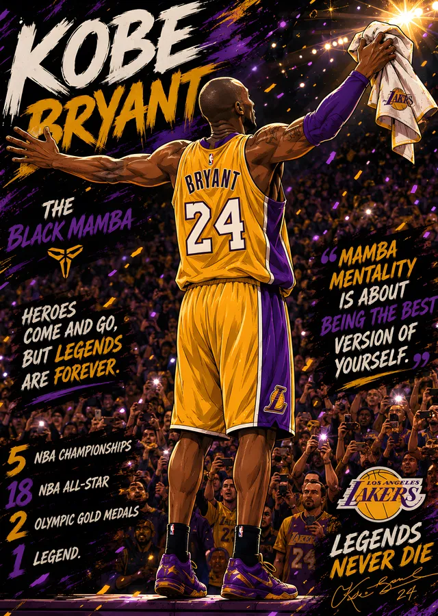 Kobe Bryant: Mamba Mentality Efsanesi metal tablo