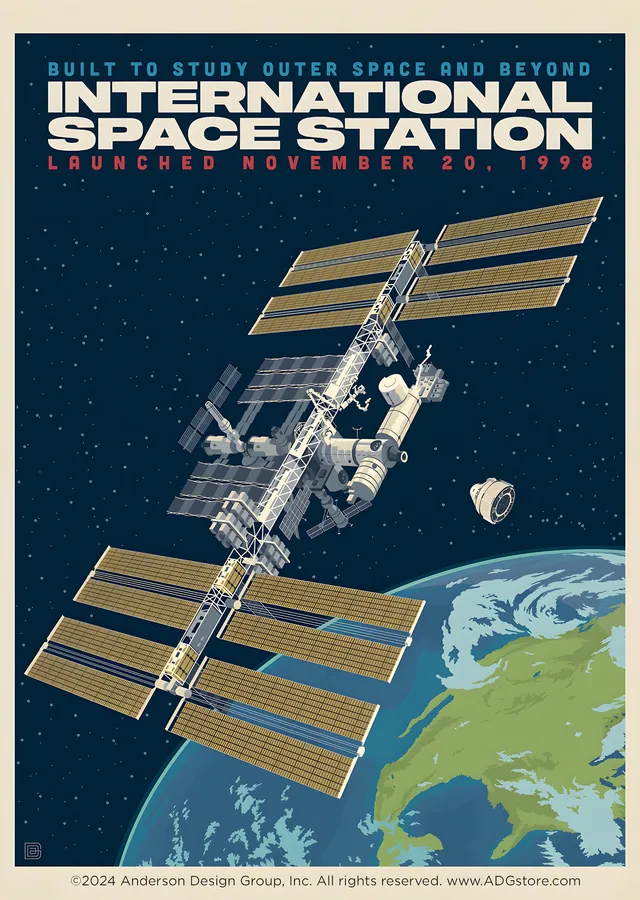 International Space Station - 1998 metal tablo