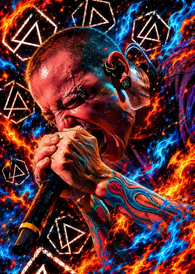 Chester Bennington: Alev ve Buz metal tablo
