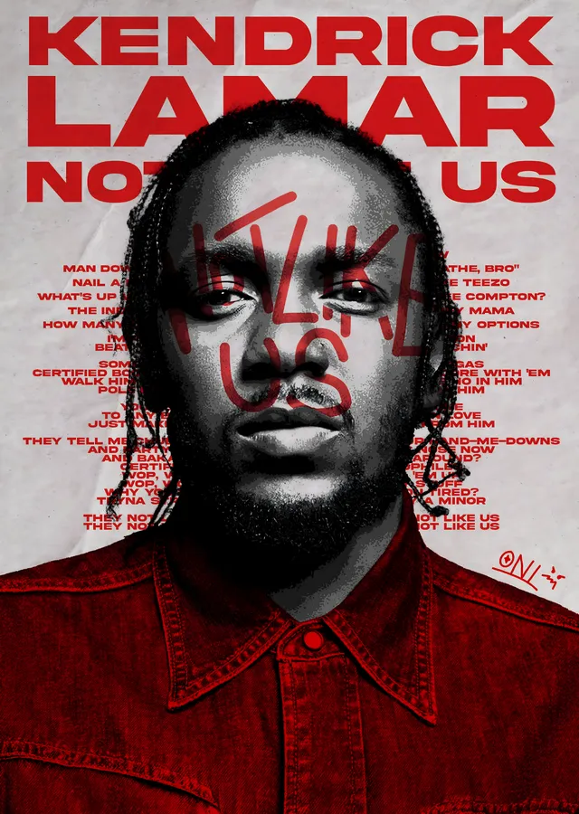 Kendrick Lamar: Not Like Us metal tablo