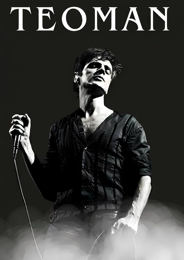 Teoman: Singer with Microphone metal tablo