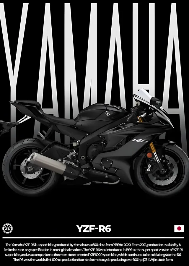 Yamaha YZF-R6 metal tablo