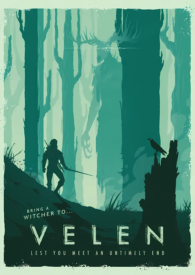 Bring a Witcher to Velen metal tablo