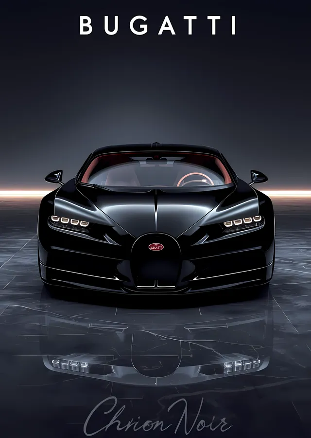 Bugatti Chiron Noir metal tablo