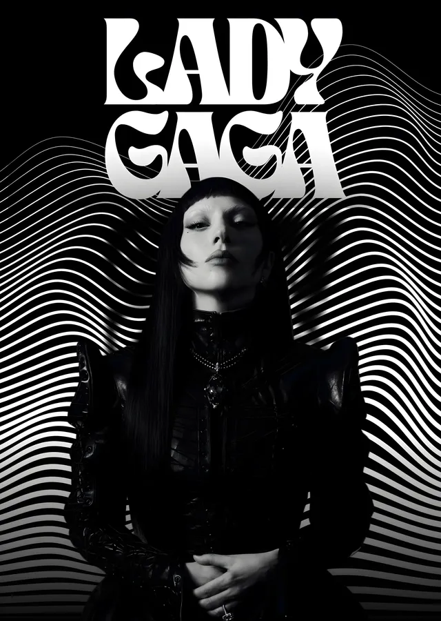 Lady Gaga: Çizgi Dalga metal tablo