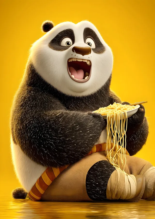 Kung Fu Panda - Erişte Ziyafeti metal tablo