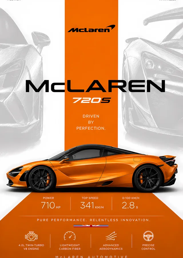 McLaren 720S metal tablo