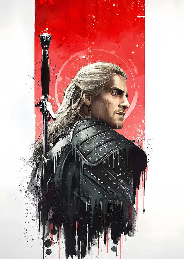 The Witcher: Kırmızı Daire Portre metal tablo