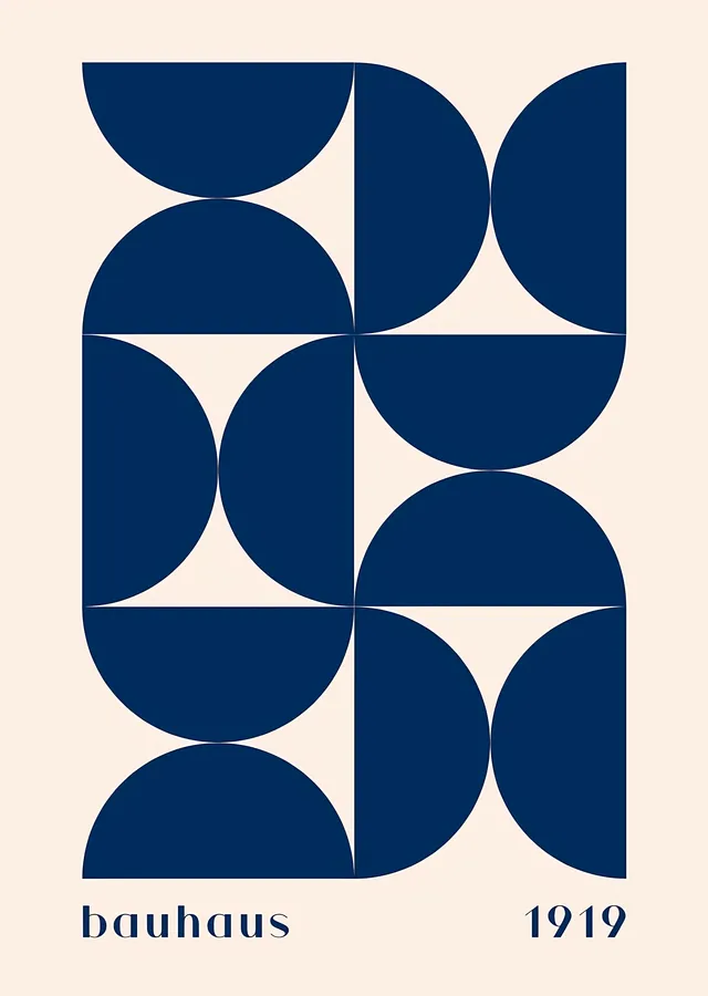 Bauhaus 1919: Lacivert Formlar metal tablo
