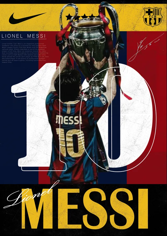 Lionel Messi: Futbol metal tablo