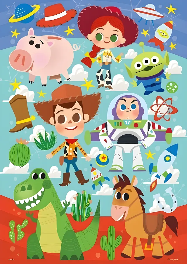 Toy Story - Rengarenk Kahramanlar metal tablo
