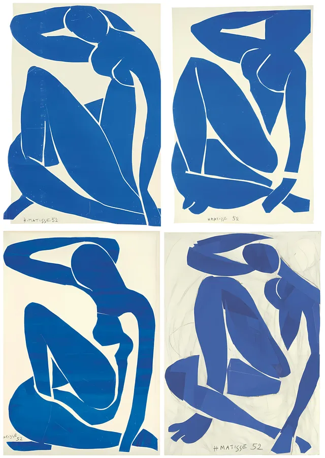 Matisse: Nu Bleu Dörtlü metal tablo