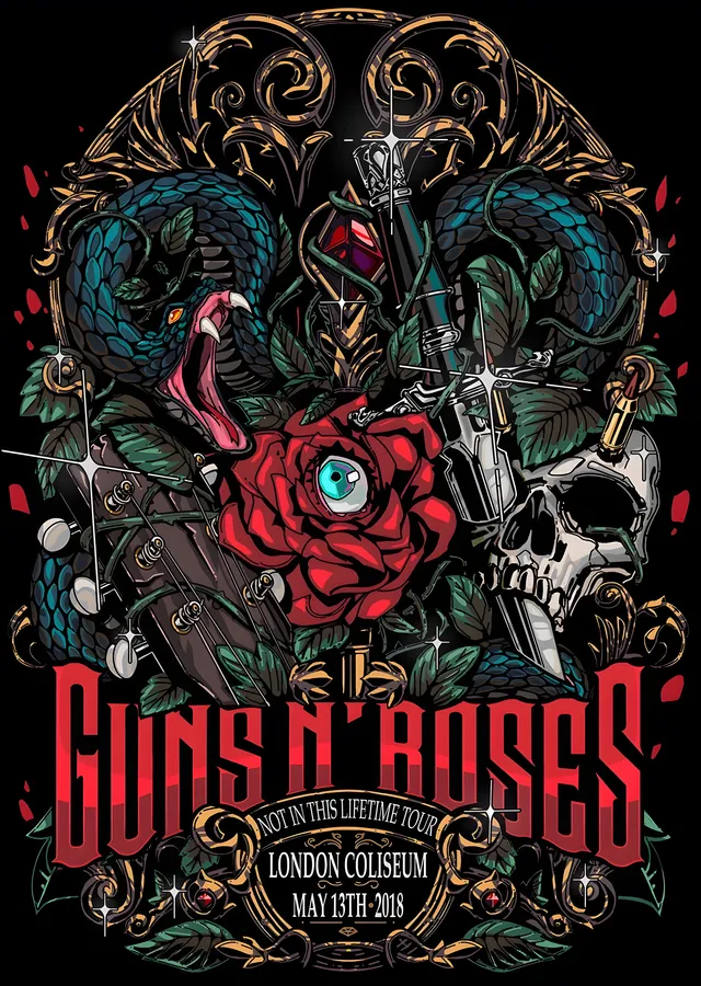 Guns N' Roses: Not In This Lifetime metal tablo