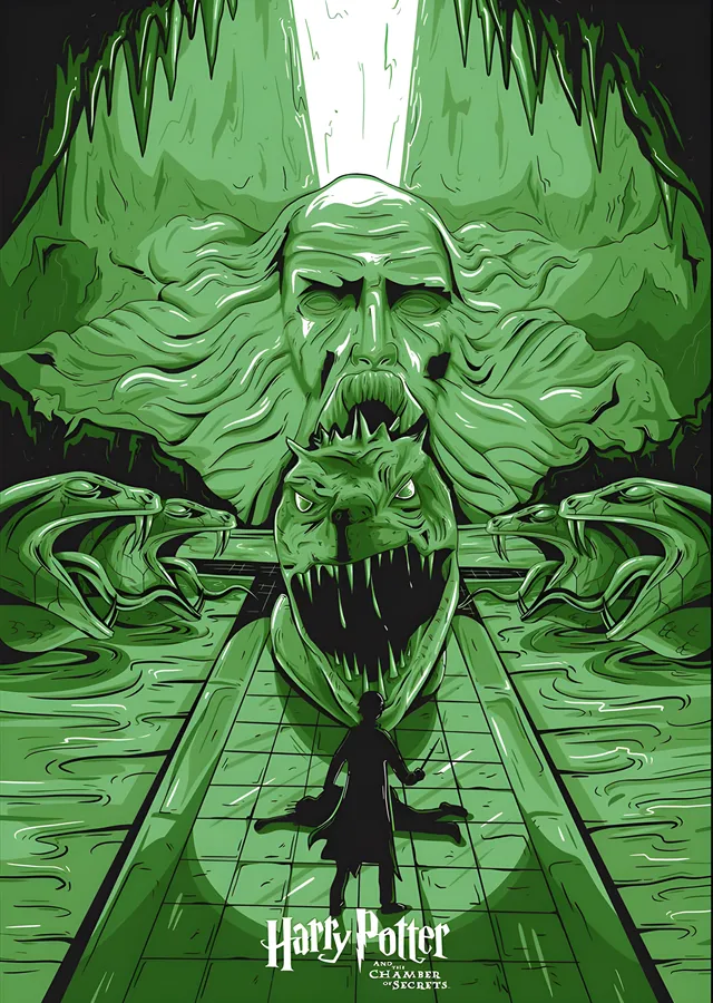 Harry Potter and the Chamber of Secrets · Yeşil Basilisk metal tablo