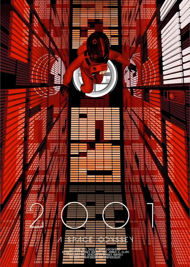 2001: A Space Odyssey - Kırmızı Koridor metal tablo