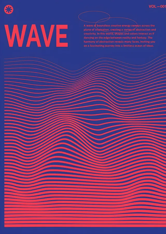 Wave - Soyut Dalga metal tablo