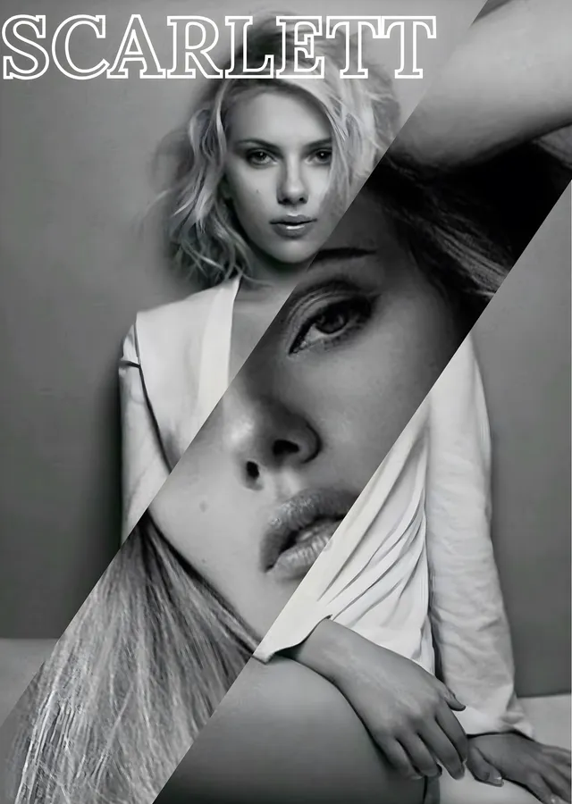 Scarlett: Siyah-Beyaz Portre metal tablo