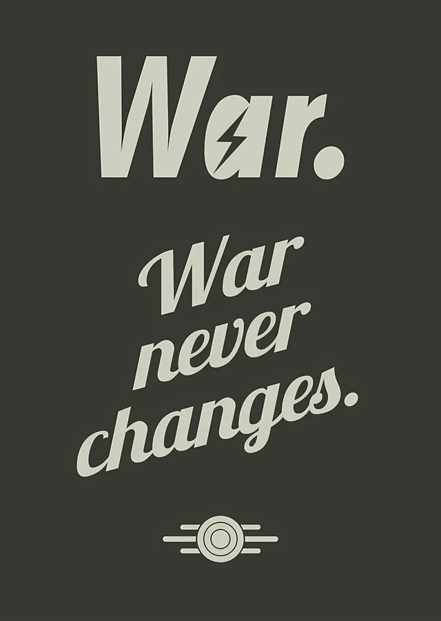 Fallout: War Never Changes metal tablo