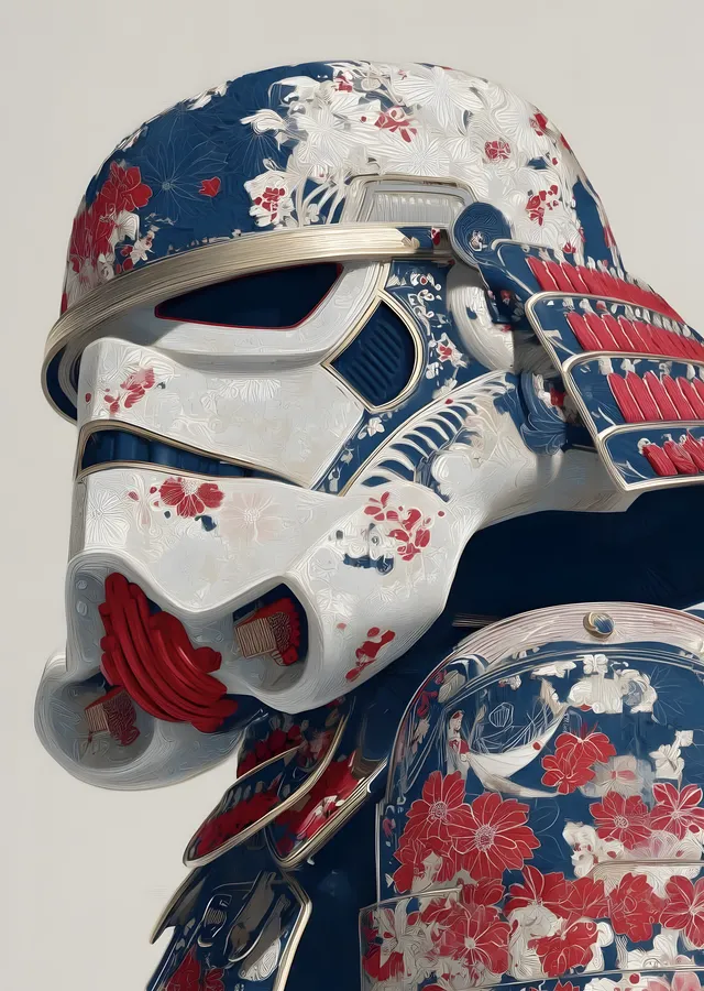 Stormtrooper: Çiçek Desenli Kask metal tablo