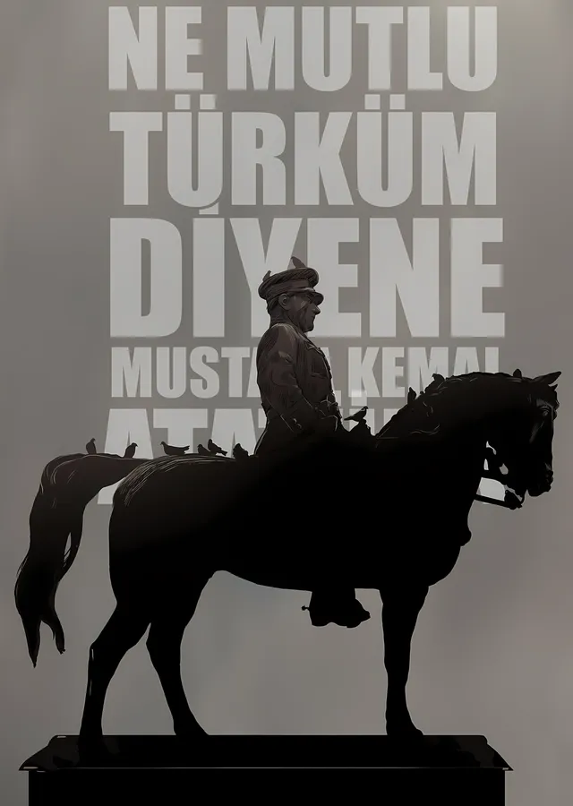 Mustafa Kemal Atatürk: 'Ne Mutlu Türküm Diyene' metal tablo