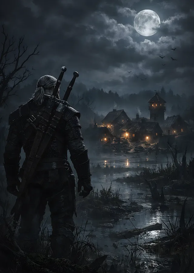 The Witcher: Bataklık Gecesi metal tablo